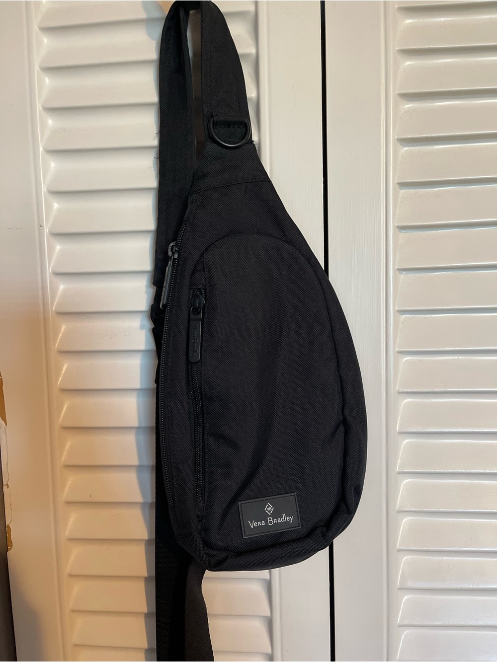 Vera Bradley Black Sling Bag with Front Zip Pocket